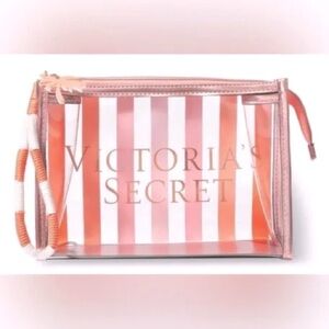 NWT,Victoria's Secret Cosmetic Bag,Vibrant Coral,(Approx 9” by 5.75” by 3.25”)